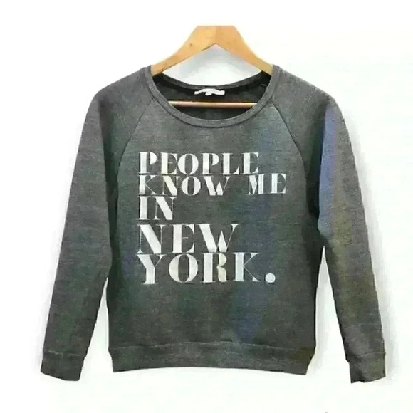 Rebecca Minkoff People Know  Me Graphic Sweatshit Gray Size XS - Picture 1 of 7